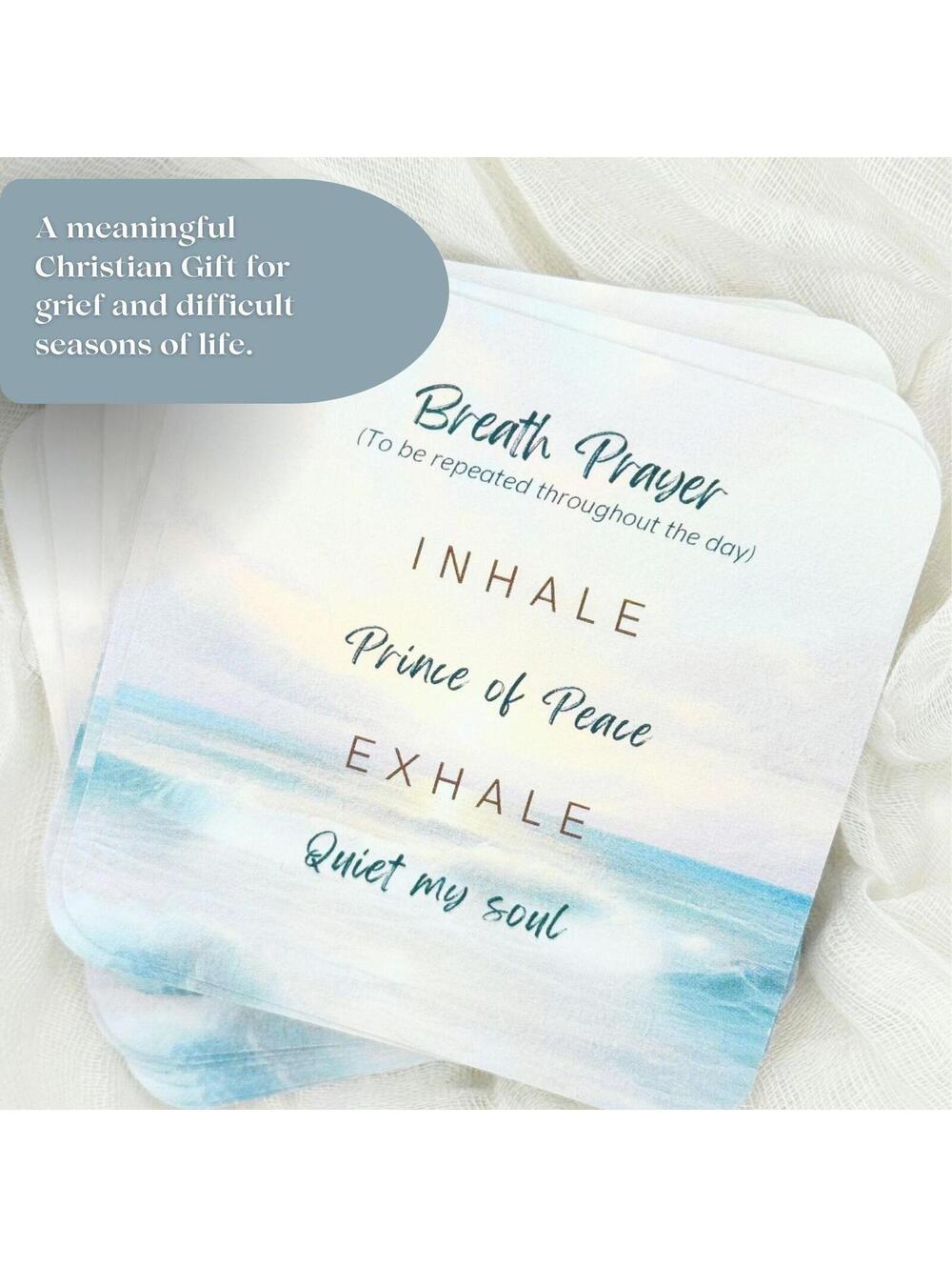 Christian Breath Prayer Cards for Grief & Sympathy - 30 Scripture Cards